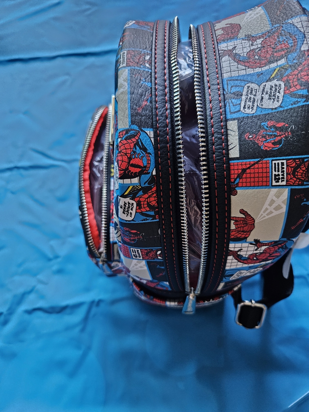Disney Parks Marvel Spider-Man "Spider Sense" Comic Strip Loungefly Mini Backpac - Picture 4 of 7